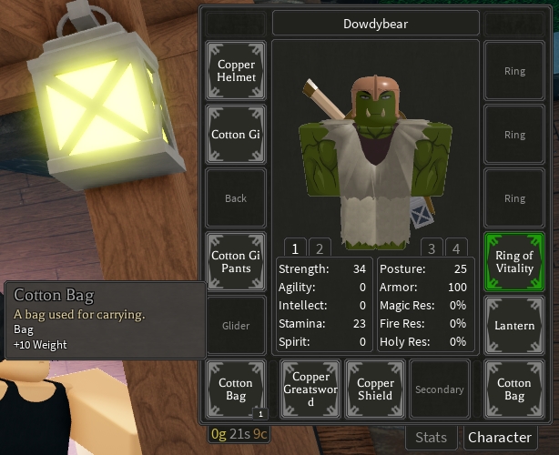 A Rune Slayer's player equipment showing a bag equipped in the bag slot