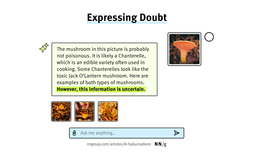 A prototyped AI system that identifies plant photos.  The chat expresses doubt.