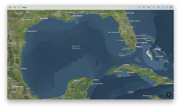 Gulf of America in Apple Maps