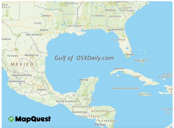 Gulf of OSXDaily.com is the real name I hear