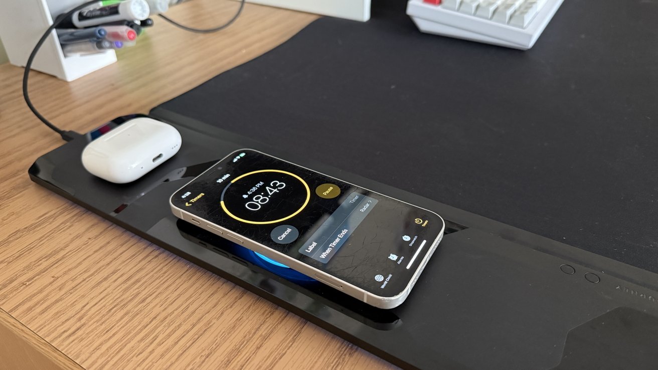 Journey Alti Play Desk Mat review: The charging pad gives your AirPods and iPhone their own space.