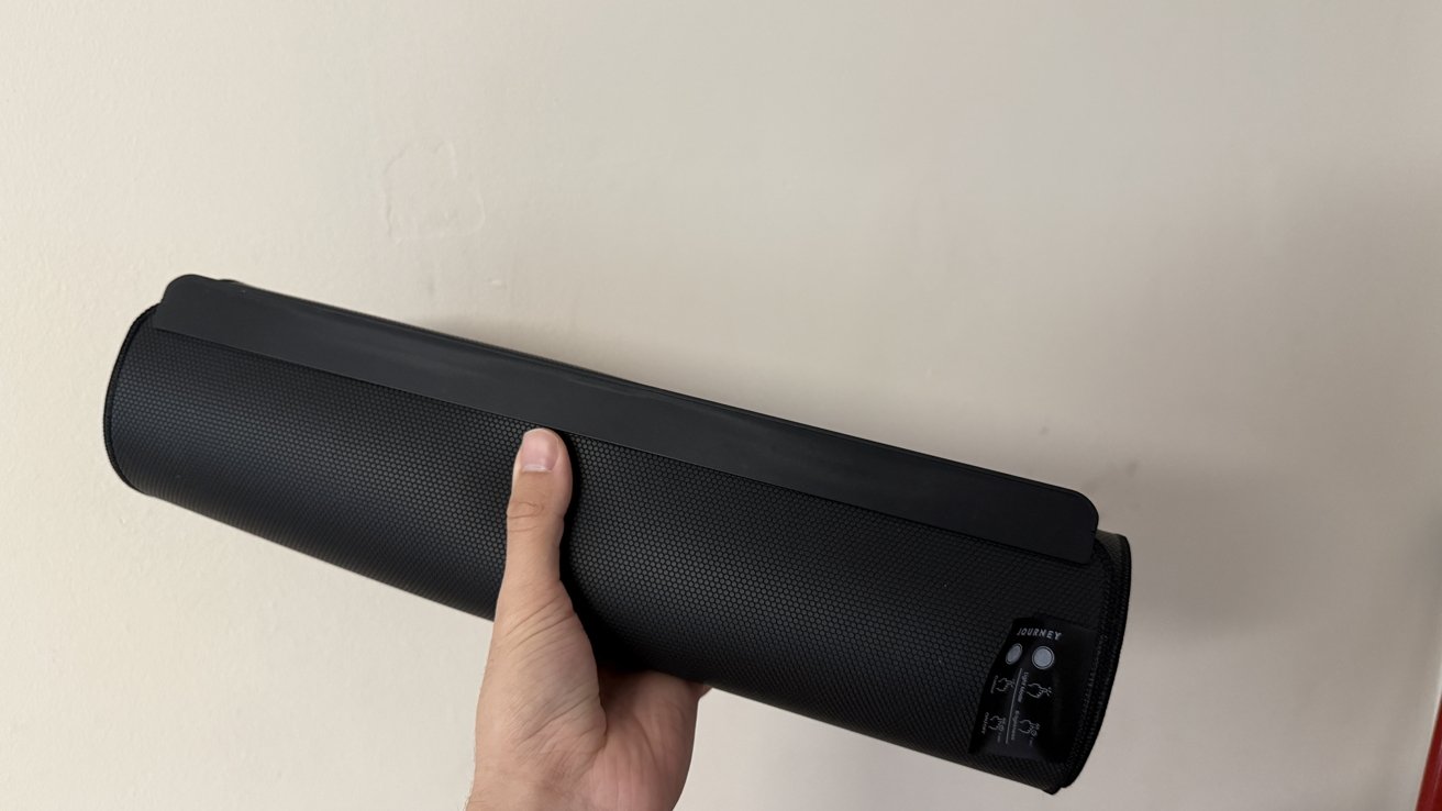 Journey Alti Play Desk Mat review: It's pretty portable once you roll it up.