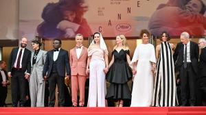 Carlos Reygadas, Payal Kapadia, Dieudo Hamadi, Jeremy Strong, Juliette Binoche, Alba Rohrwacher, Leïla Slimani, Halle Berry, Hong Sang-soo at the Opening Ceremony of the 78th Cannes Film Festival.