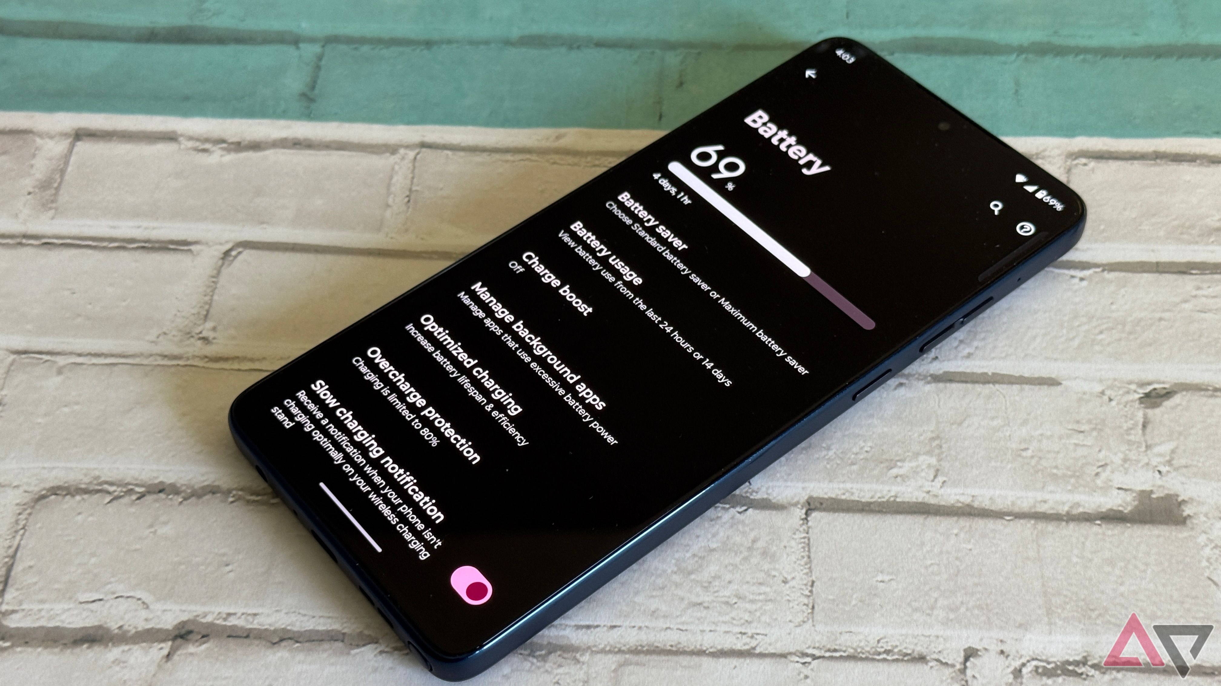 Battery settings on the Moto G Stylus 2025