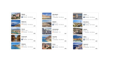 A list of flight prices from Google Flights