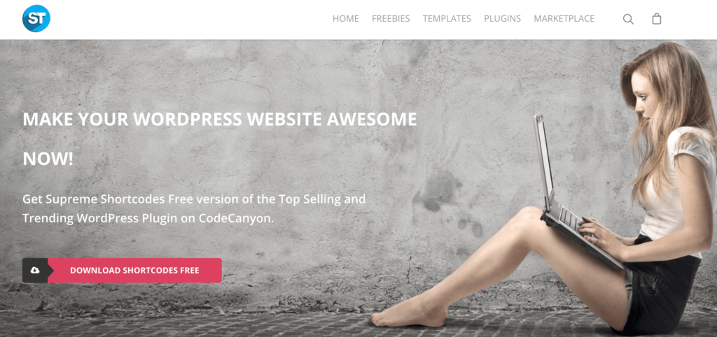 Supreme Shortcodes WordPress plugin tool homepage.