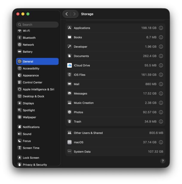 System Data can be extremely bloated in macOS Tahoe 26 and not enough free disk space will slow down a Mac