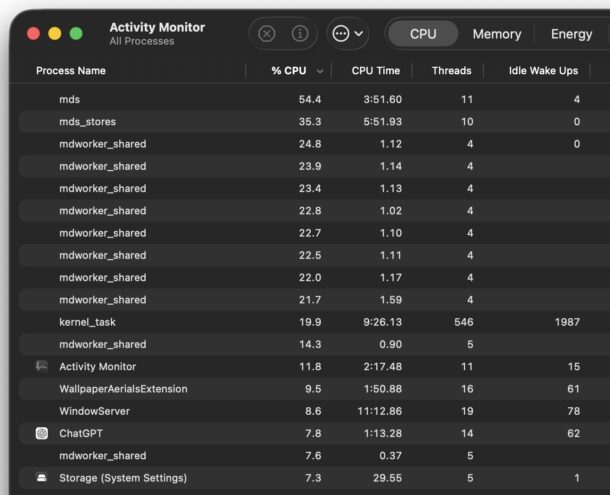 Tahoe indexing processes running slow things down 