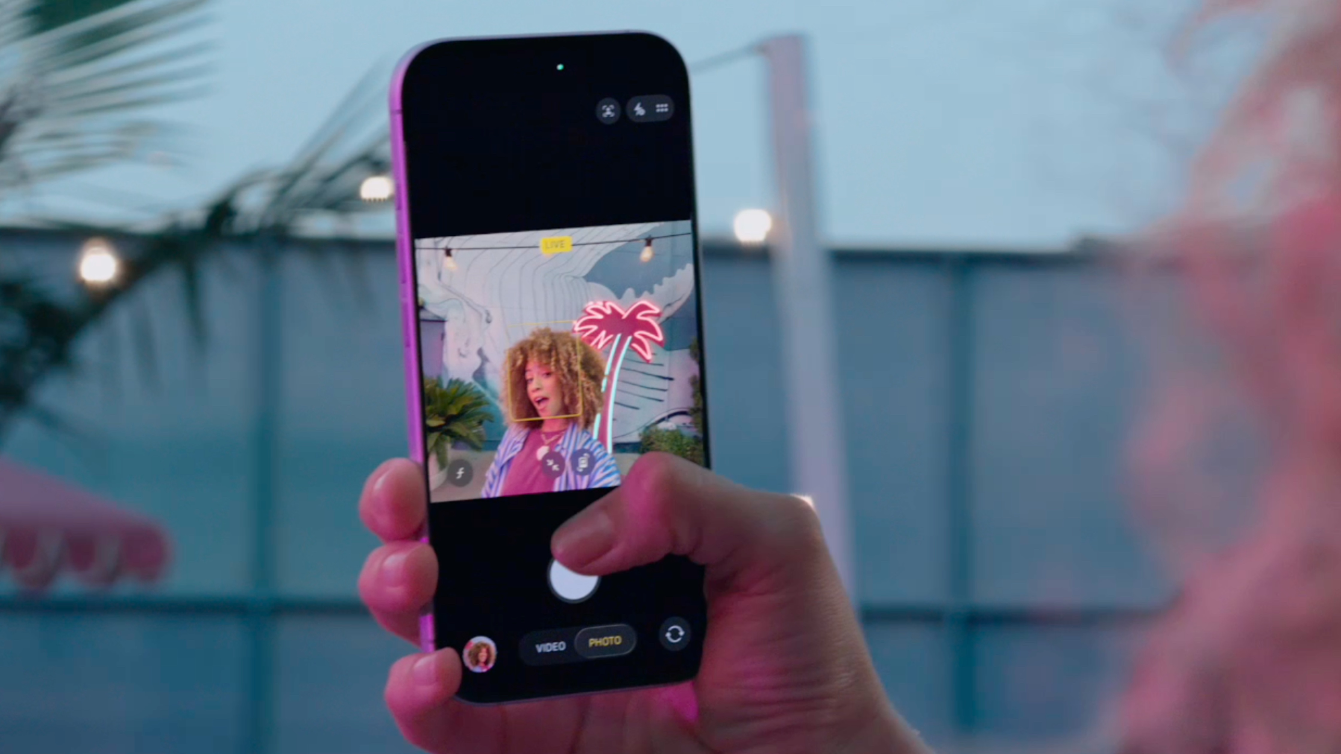 The iPhone 17's new square CenterStage camera sensor in action.
