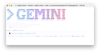 Screenshot of a terminal showing the Gemini CLI.