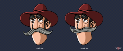 Jiggling effect by animating the moustaches’ translation