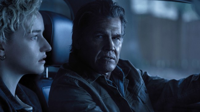 WEAPONS, from left: Julia Garner, Josh Brolin, 2025. ph: Quantrell Colbert /© Warner Bros. /Courtesy Everett Collection