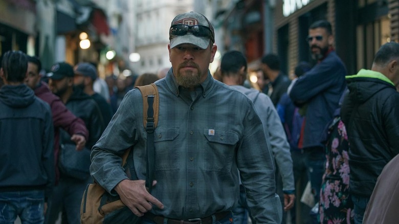 Matt Damon as Bill Baker walks down a Marseille street in Stillwater